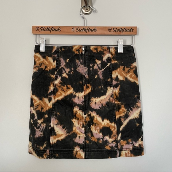 Free People Midnight Combo Modern Femme Novelty Skirt- Black Tie Dye- Size 4 - Picture 4 of 7